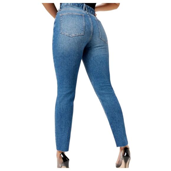 NWT Good American Womens Good Classic Blue 940 Hi-Rise Raw Hem Jean 4/27 - Picture 5 of 16